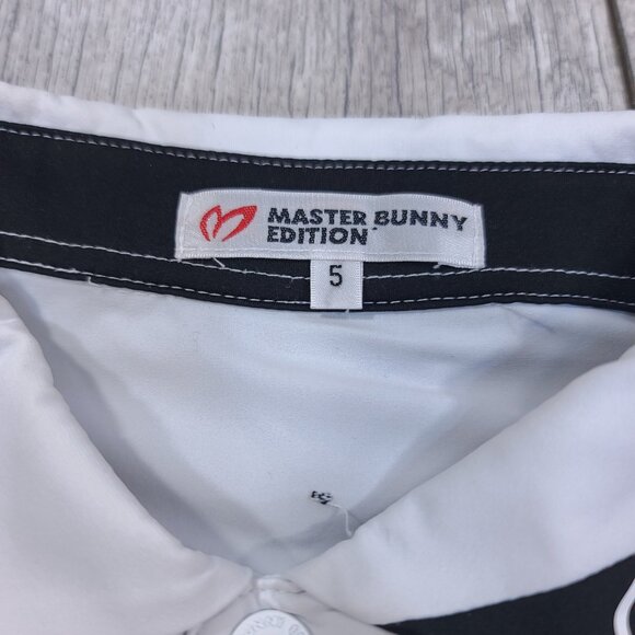 Master Bunny Shirt Mens 5 Golf Polo White Solid Short Sleeve Edition Top - Picture 5 of 7